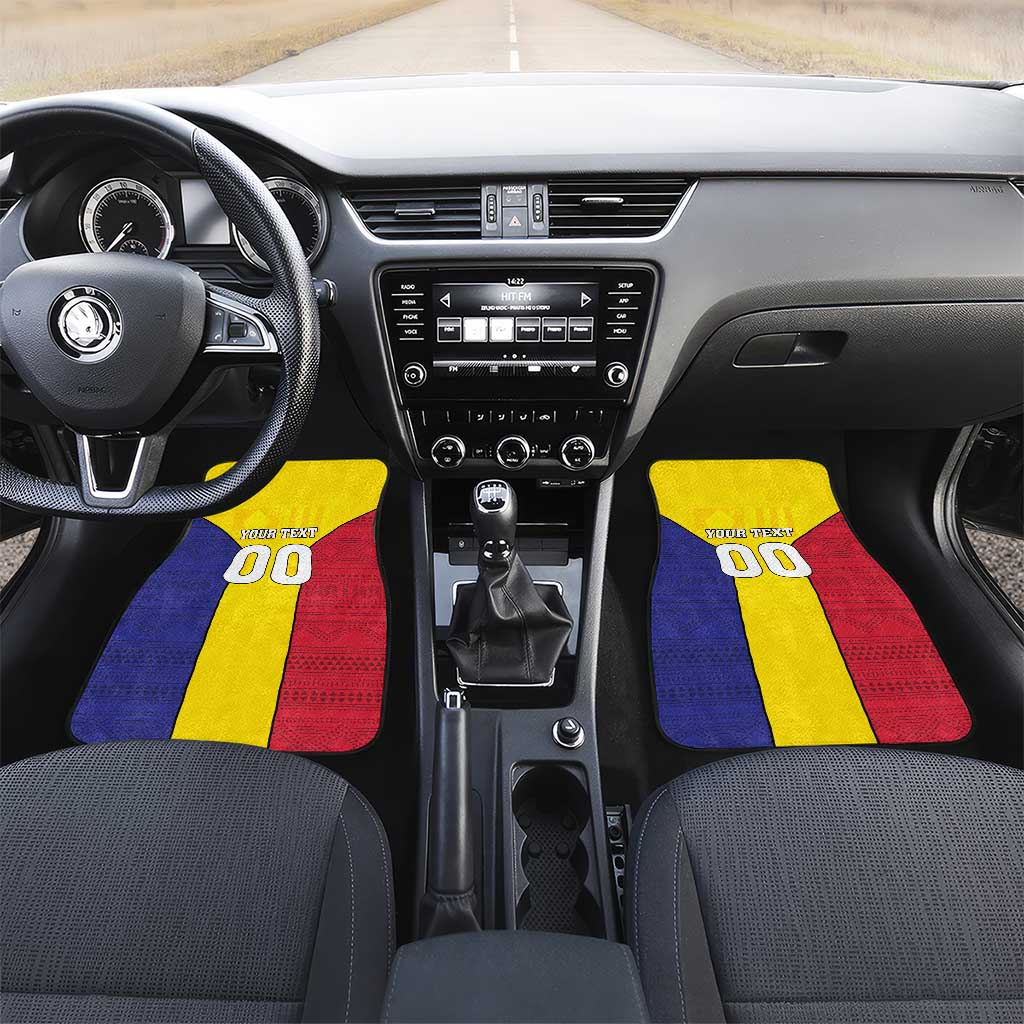 Custom Andorra Coat Of Arms Car Mats Narcissus Poeticus Flowers Flag Style