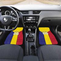 Custom Andorra Coat Of Arms Car Mats Narcissus Poeticus Flowers Flag Style