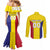 Custom Andorra Coat Of Arms Couples Matching Mermaid Dress and Long Sleeve Button Shirt Narcissus Poeticus Flowers Flag Style