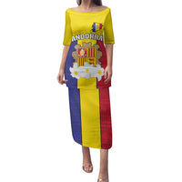 Custom Andorra Coat Of Arms Family Matching Puletasi and Hawaiian Shirt Narcissus Poeticus Flowers Flag Style