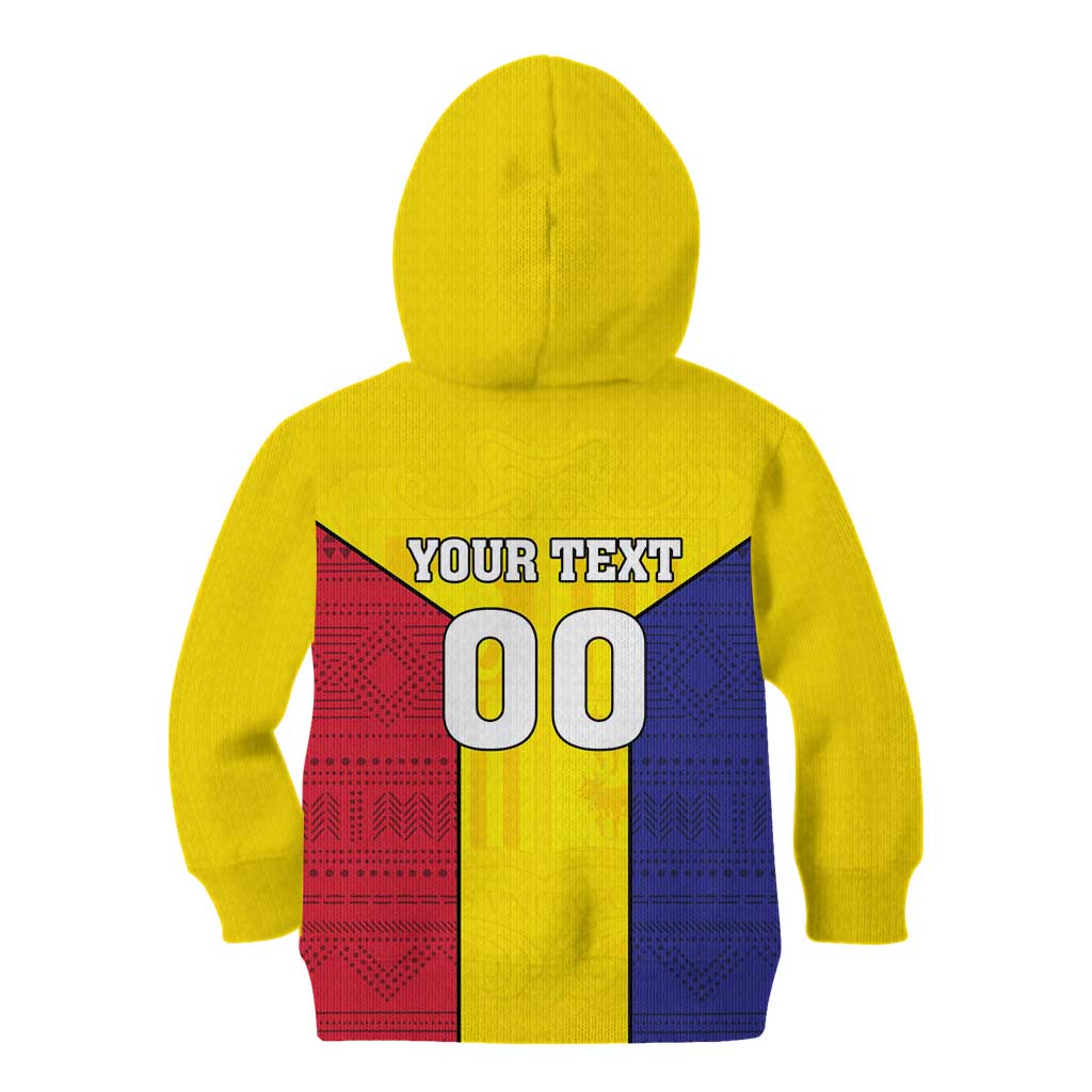 Custom Andorra Coat Of Arms Kid Hoodie Narcissus Poeticus Flowers Flag Style