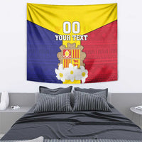 Custom Andorra Coat Of Arms Tapestry Narcissus Poeticus Flowers Flag Style