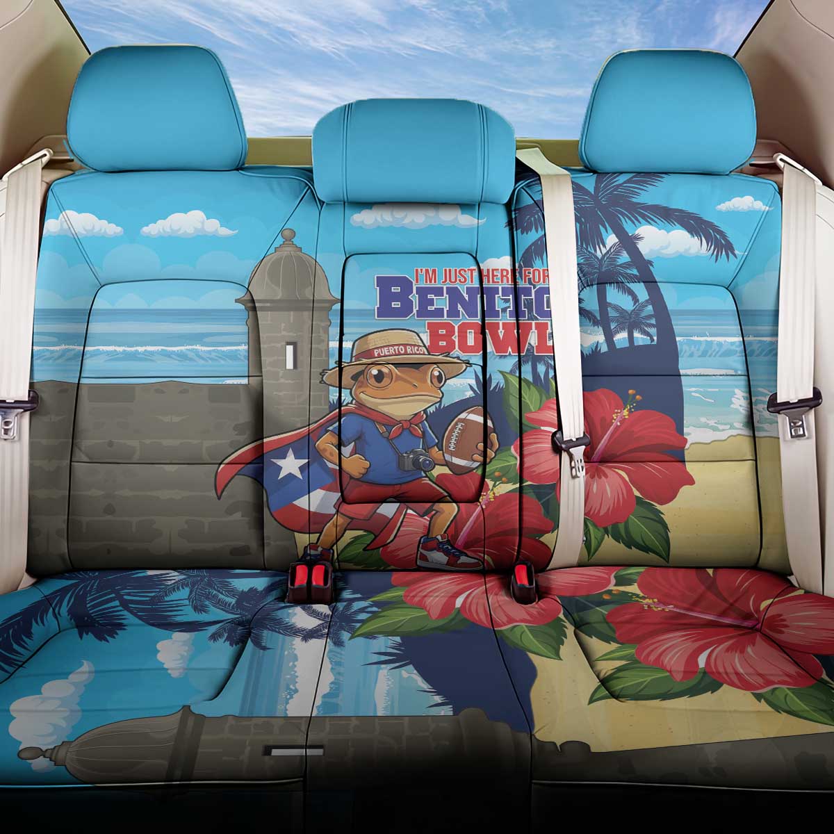 Puerto Rico Coquí Frog Back Car Seat Cover Benito Bowl Halftime Show