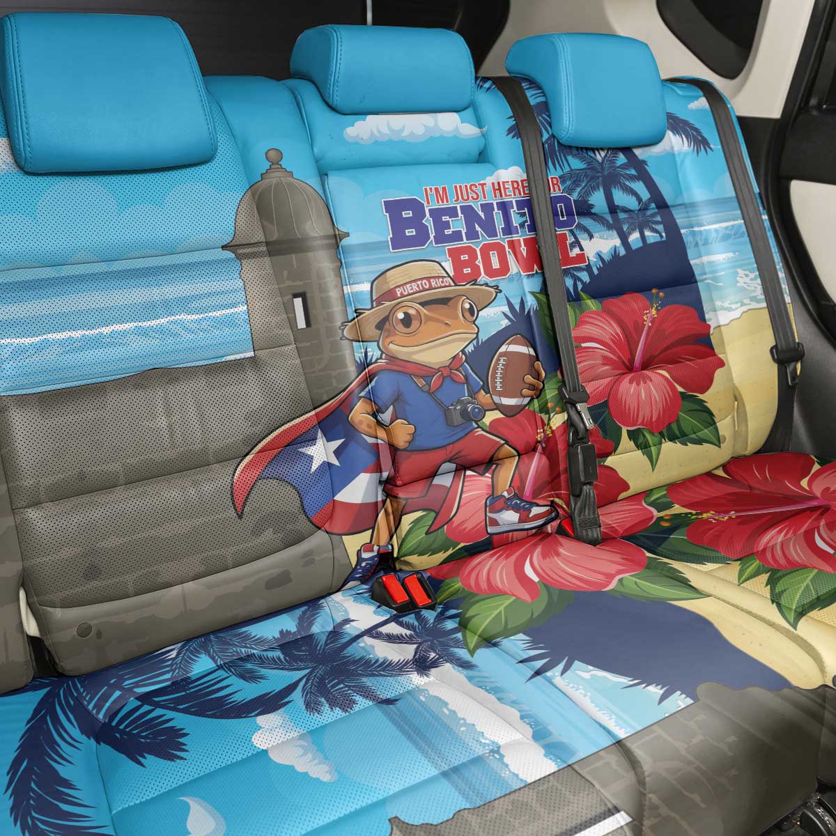 Puerto Rico Coquí Frog Back Car Seat Cover Benito Bowl Halftime Show