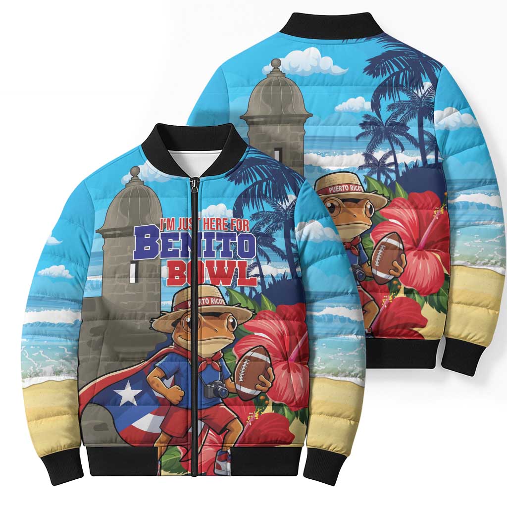 Puerto Rico Coquí Frog Bomber Puffer Jacket Benito Bowl Halftime Show