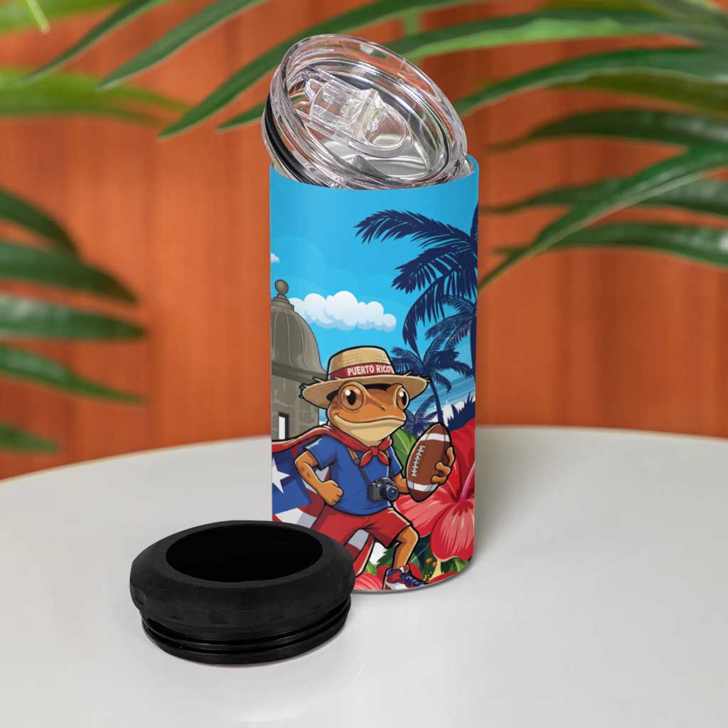 Puerto Rico Coquí Frog 4 in 1 Can Cooler Tumbler Benito Bowl Halftime Show