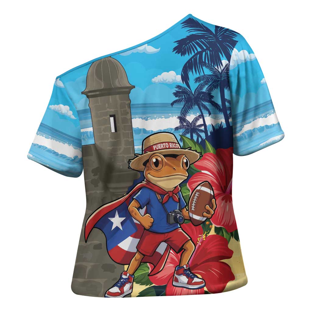 Puerto Rico Coquí Frog Cross Shoulder Shirt Benito Bowl Halftime Show