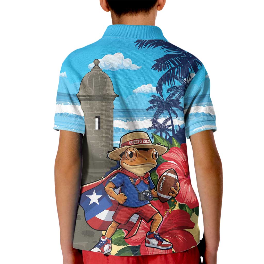 Puerto Rico Coquí Frog Kid Polo Shirt Benito Bowl Halftime Show