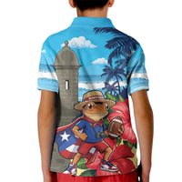 Puerto Rico Coquí Frog Kid Polo Shirt Benito Bowl Halftime Show