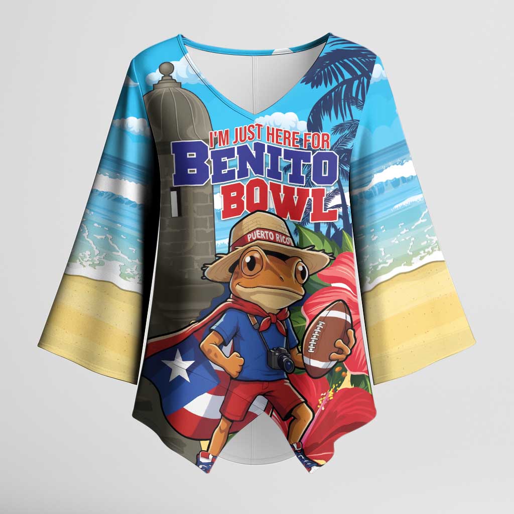 Puerto Rico Coquí Frog Kimono Sleeve Blouse Benito Bowl Halftime Show