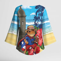 Puerto Rico Coquí Frog Kimono Sleeve Blouse Benito Bowl Halftime Show