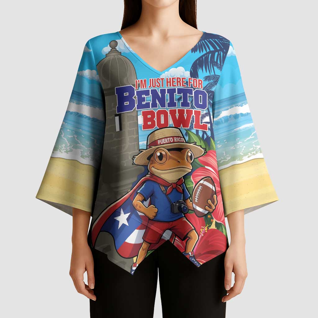 Puerto Rico Coquí Frog Kimono Sleeve Blouse Benito Bowl Halftime Show