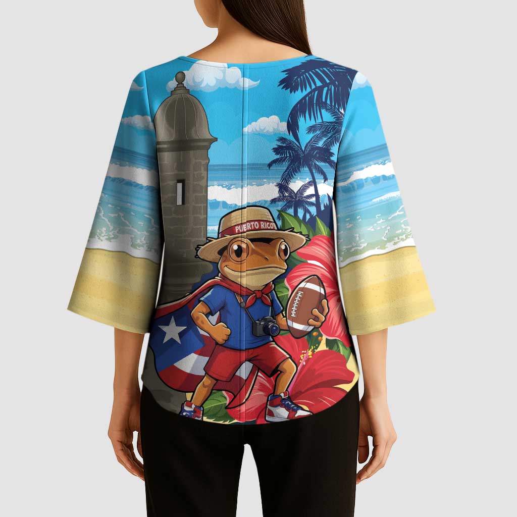 Puerto Rico Coquí Frog Kimono Sleeve Blouse Benito Bowl Halftime Show