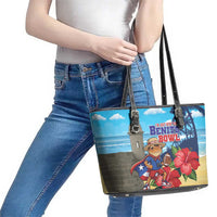 Puerto Rico Coquí Frog Leather Tote Bag Benito Bowl Halftime Show