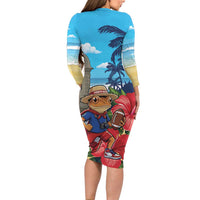 Puerto Rico Coquí Frog Long Sleeve Bodycon Dress Benito Bowl Halftime Show