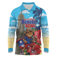 Puerto Rico Coquí Frog Long Sleeve Polo Shirt Benito Bowl Halftime Show