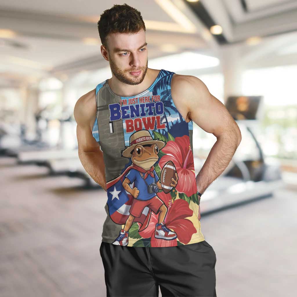 Puerto Rico Coquí Frog Men Tank Top Benito Bowl Halftime Show
