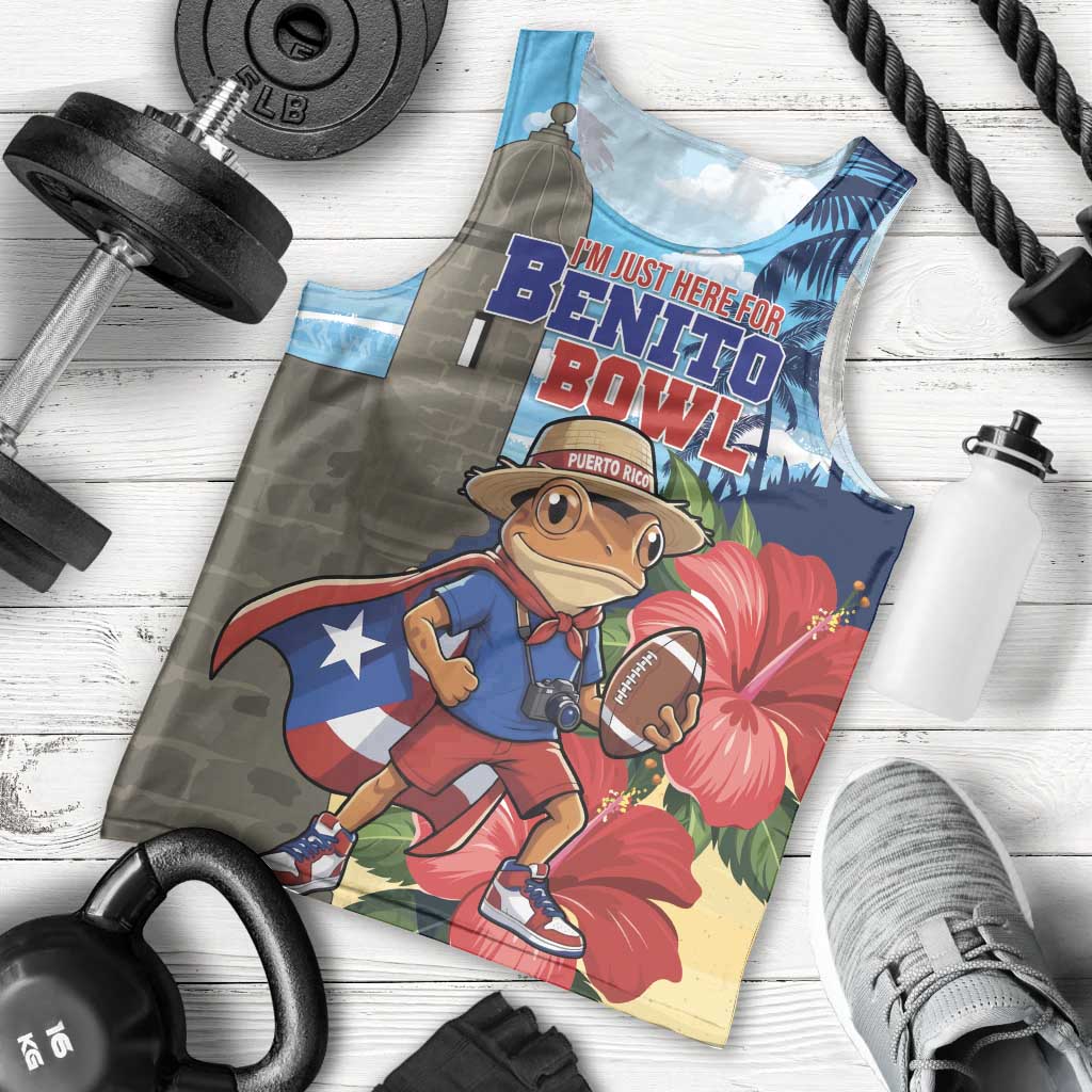 Puerto Rico Coquí Frog Men Tank Top Benito Bowl Halftime Show