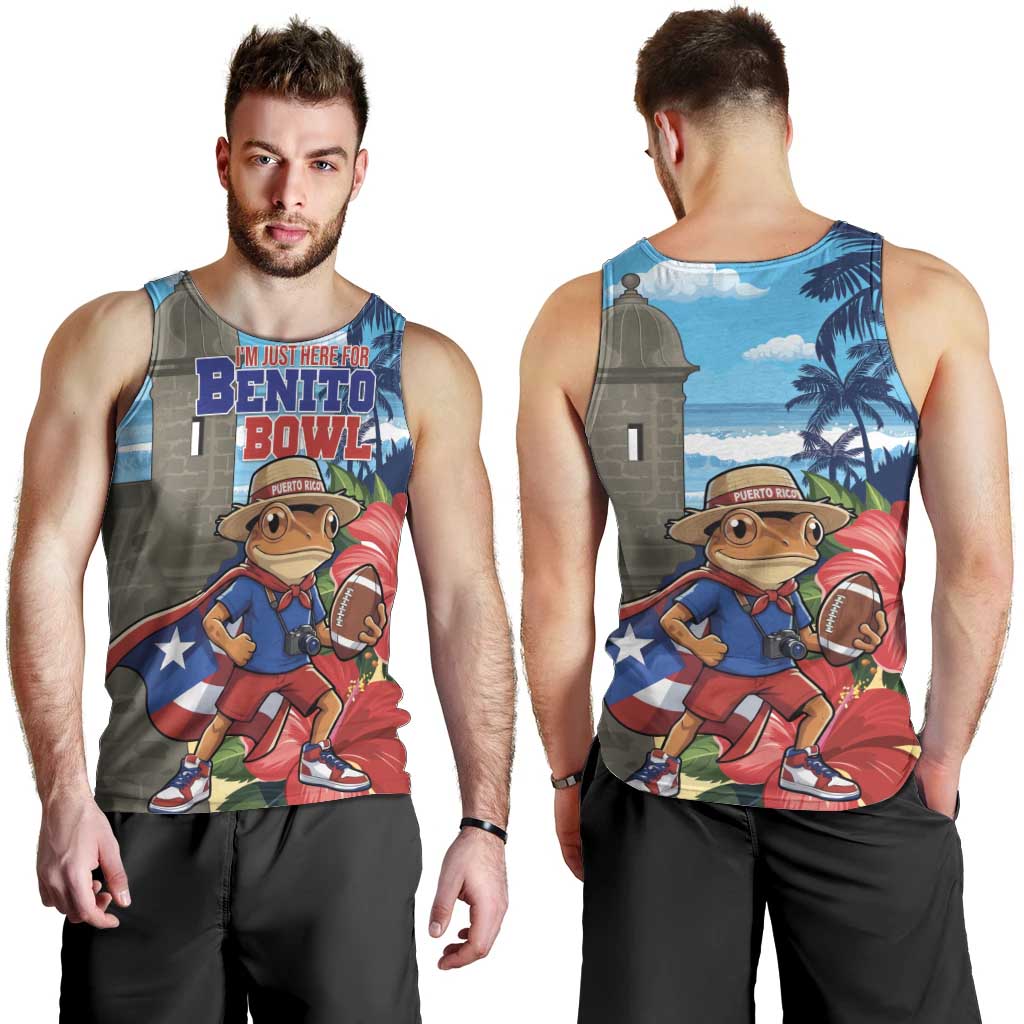 Puerto Rico Coquí Frog Men Tank Top Benito Bowl Halftime Show