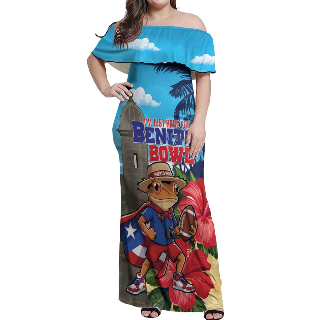 Puerto Rico Coquí Frog Off Shoulder Maxi Dress Benito Bowl Halftime Show