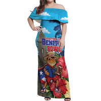 Puerto Rico Coquí Frog Off Shoulder Maxi Dress Benito Bowl Halftime Show