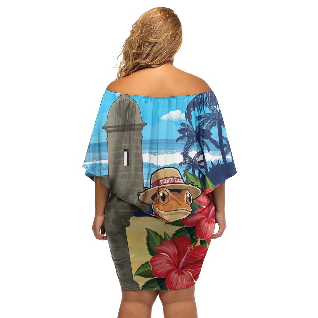 Puerto Rico Coquí Frog Off Shoulder Short Dress Benito Bowl Halftime Show