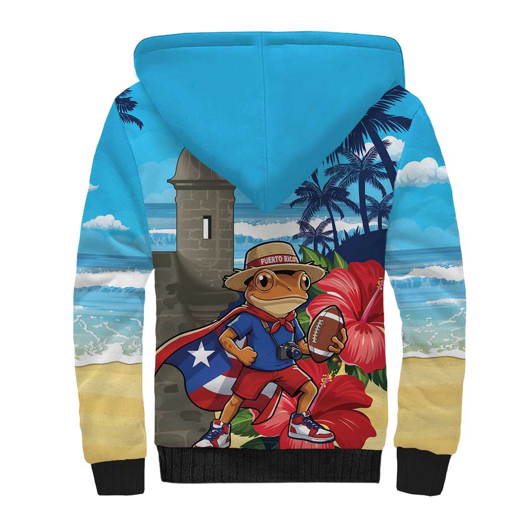 Puerto Rico Coquí Frog Sherpa Hoodie Benito Bowl Halftime Show