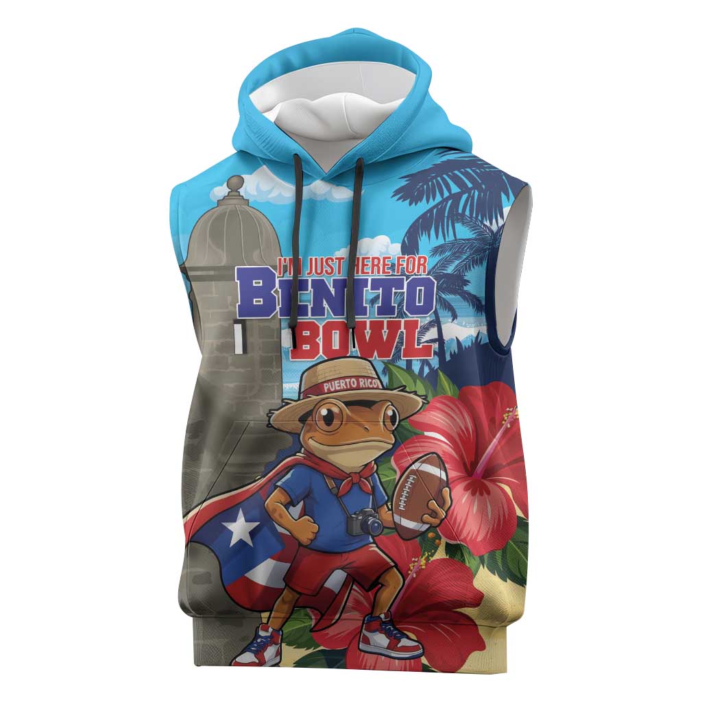 Puerto Rico Coquí Frog Sleeveless Hoodie Benito Bowl Halftime Show