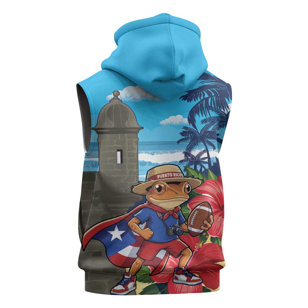 Puerto Rico Coquí Frog Sleeveless Hoodie Benito Bowl Halftime Show