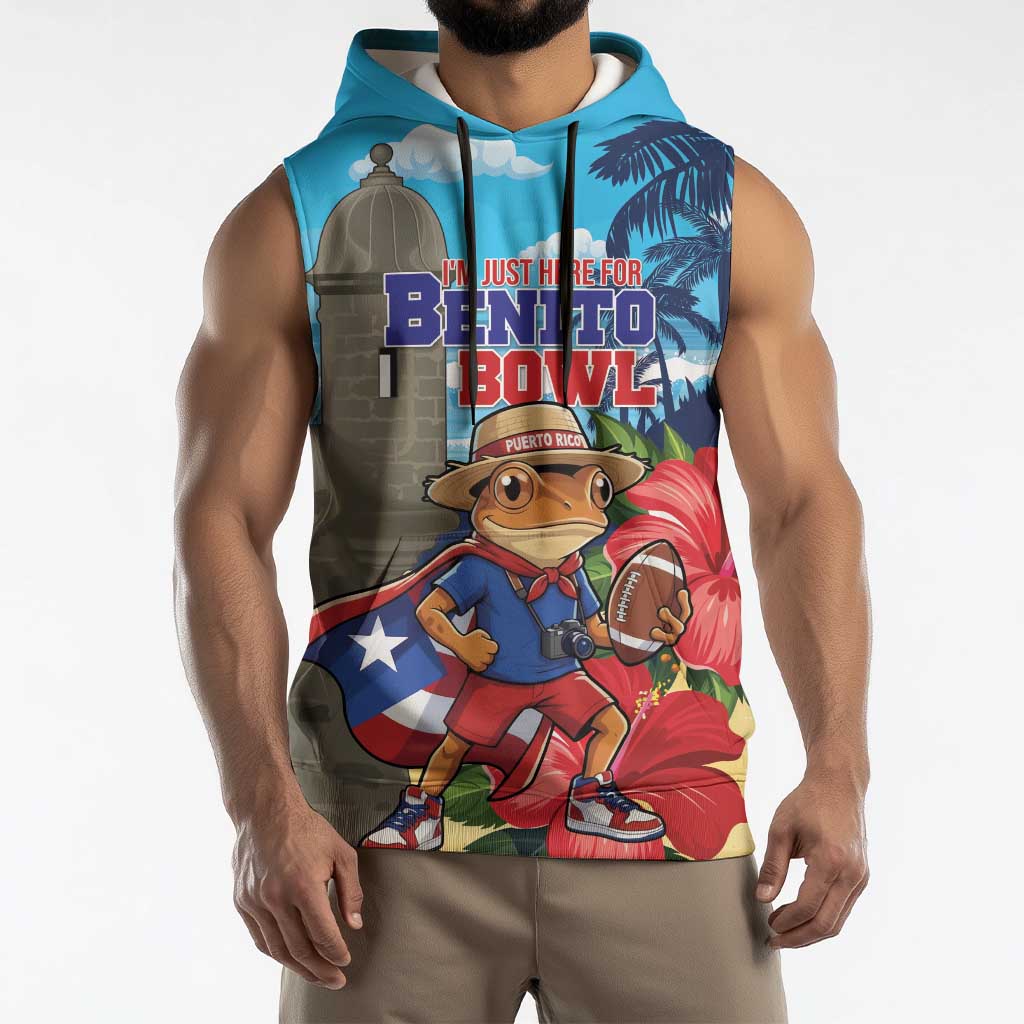 Puerto Rico Coquí Frog Sleeveless Hoodie Benito Bowl Halftime Show