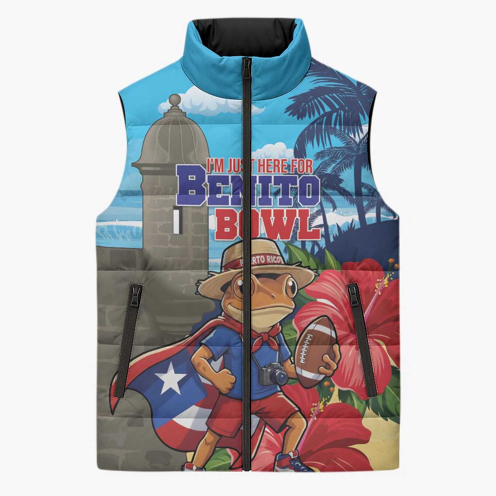 Puerto Rico Coquí Frog Sleeveless Puffer Jacket Benito Bowl Halftime Show