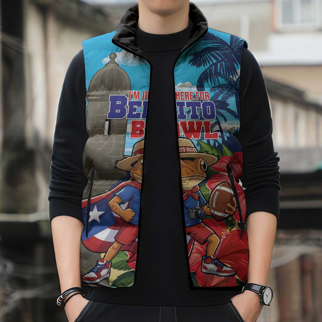 Puerto Rico Coquí Frog Sleeveless Puffer Jacket Benito Bowl Halftime Show