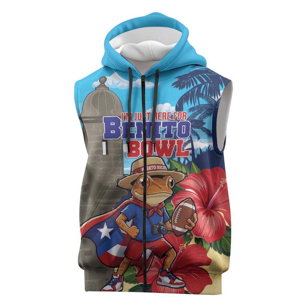 Puerto Rico Coquí Frog Sleeveless Zip Hoodie Benito Bowl Halftime Show