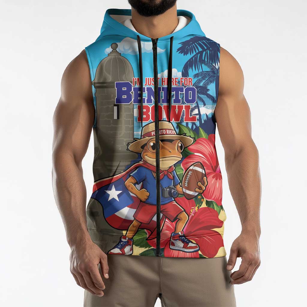 Puerto Rico Coquí Frog Sleeveless Zip Hoodie Benito Bowl Halftime Show