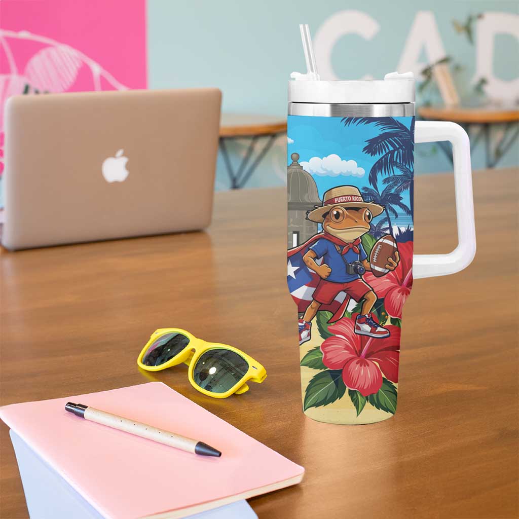 Puerto Rico Coquí Frog Tumbler With Handle Benito Bowl Halftime Show