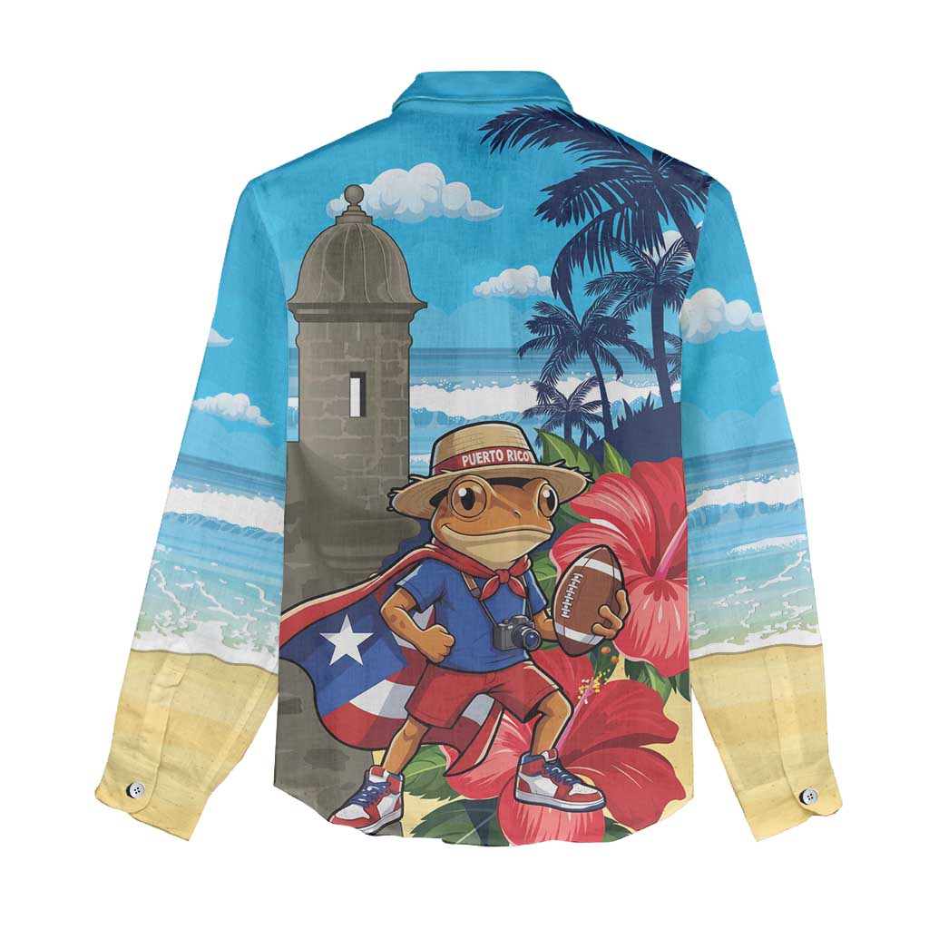 Puerto Rico Coquí Frog Women Casual Shirt Benito Bowl Halftime Show
