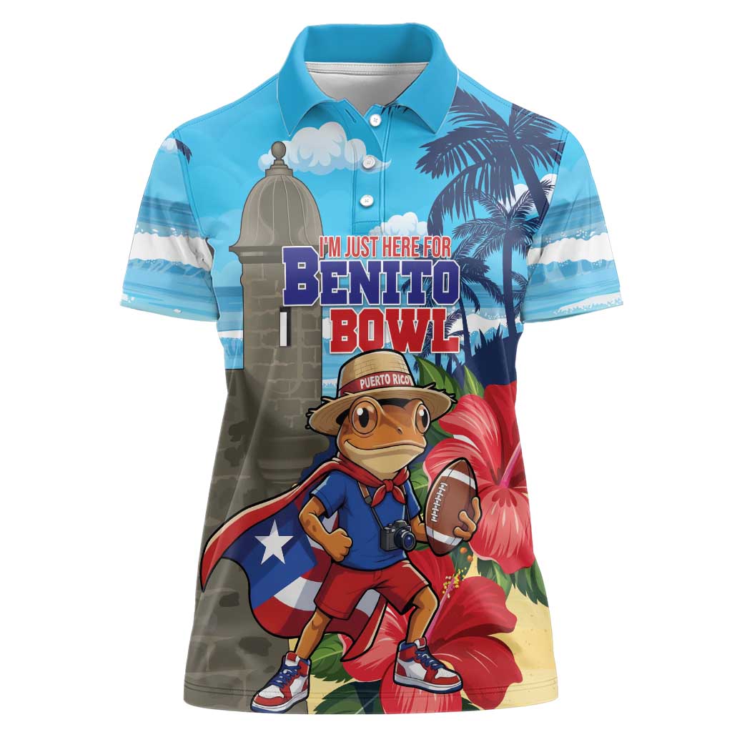 Puerto Rico Coquí Frog Women Polo Shirt Benito Bowl Halftime Show