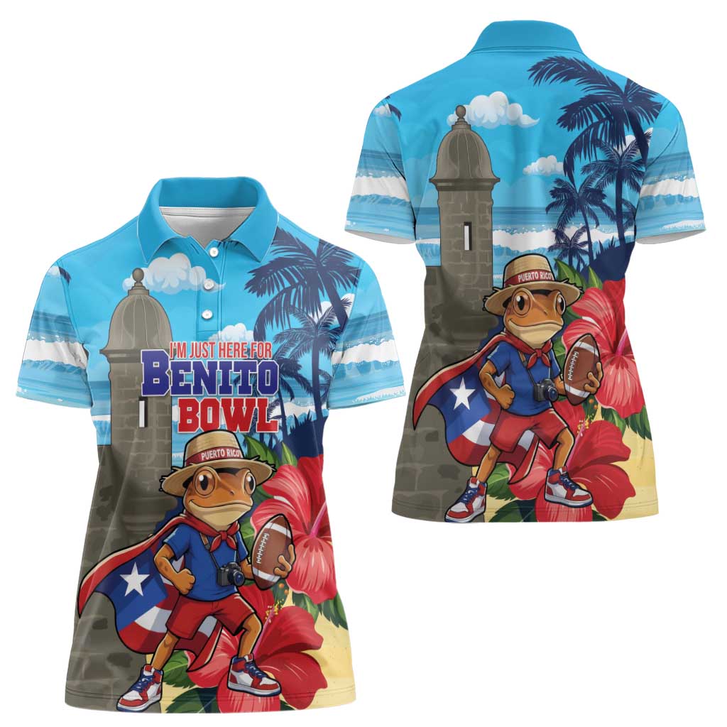 Puerto Rico Coquí Frog Women Polo Shirt Benito Bowl Halftime Show