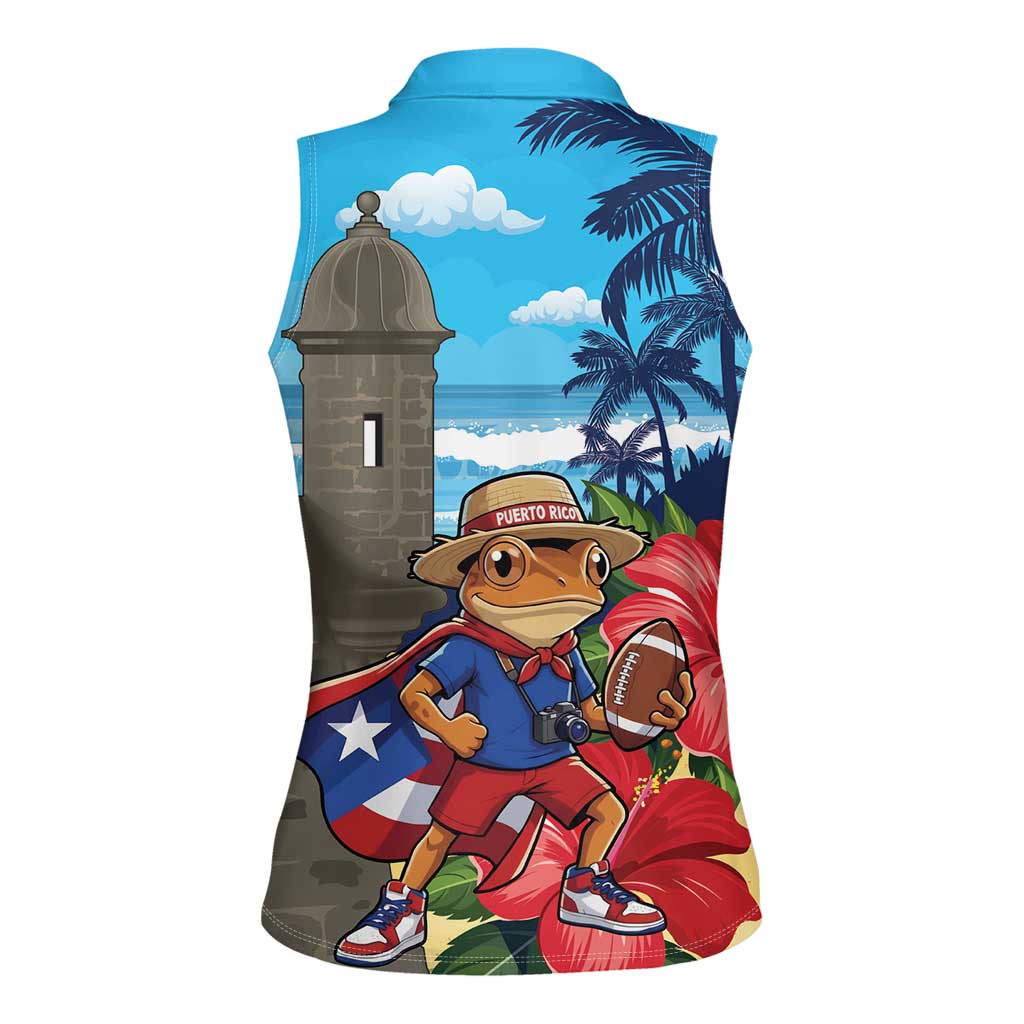 Puerto Rico Coquí Frog Women Sleeveless Polo Shirt Benito Bowl Halftime Show
