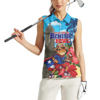 Puerto Rico Coquí Frog Women Sleeveless Polo Shirt Benito Bowl Halftime Show