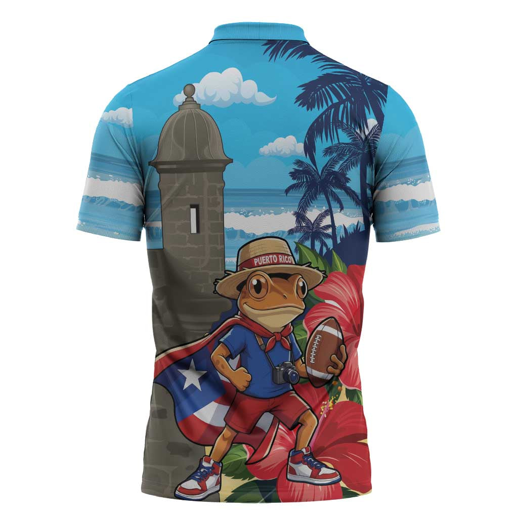 Puerto Rico Coquí Frog Zipper Polo Shirt Benito Bowl Halftime Show
