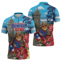Puerto Rico Coquí Frog Zipper Polo Shirt Benito Bowl Halftime Show