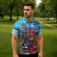 Puerto Rico Coquí Frog Zipper Polo Shirt Benito Bowl Halftime Show