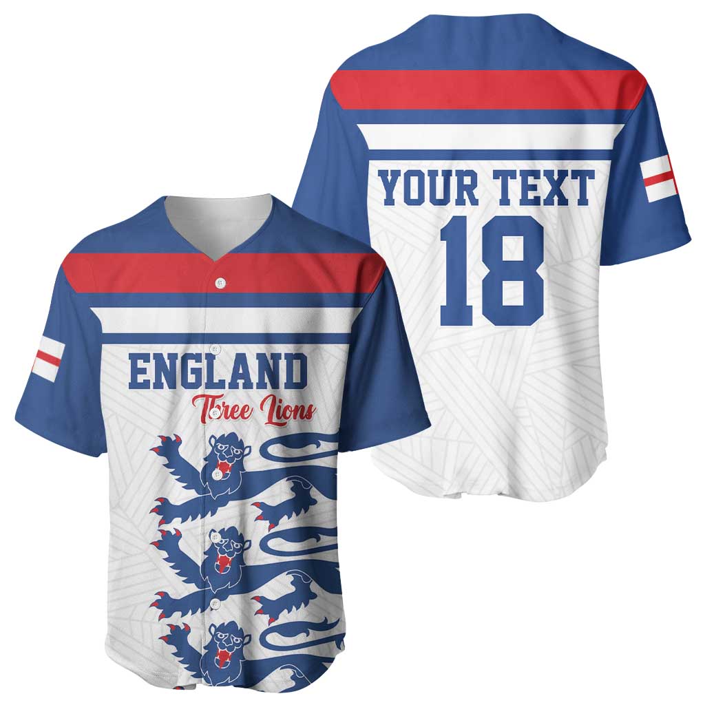 Custom England Three Lions Baseball Jersey Vintage Stripe Football Fan