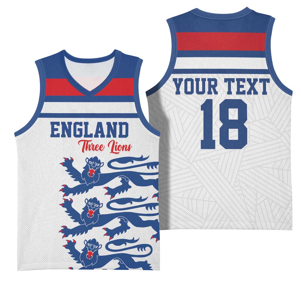 Custom England Three Lions Basketball Jersey Vintage Stripe Football Fan