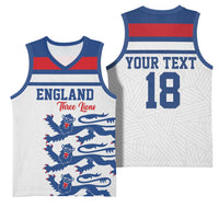 Custom England Three Lions Basketball Jersey Vintage Stripe Football Fan