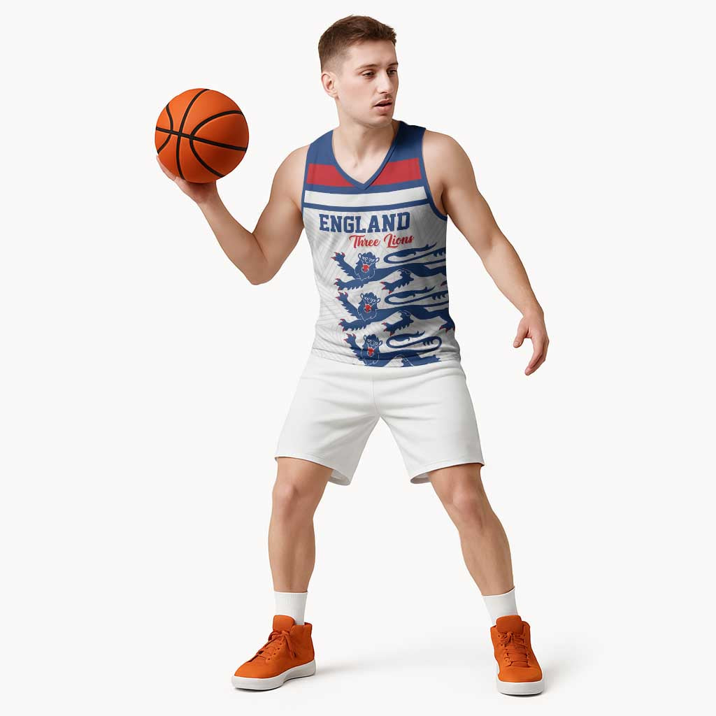 Custom England Three Lions Basketball Jersey Vintage Stripe Football Fan