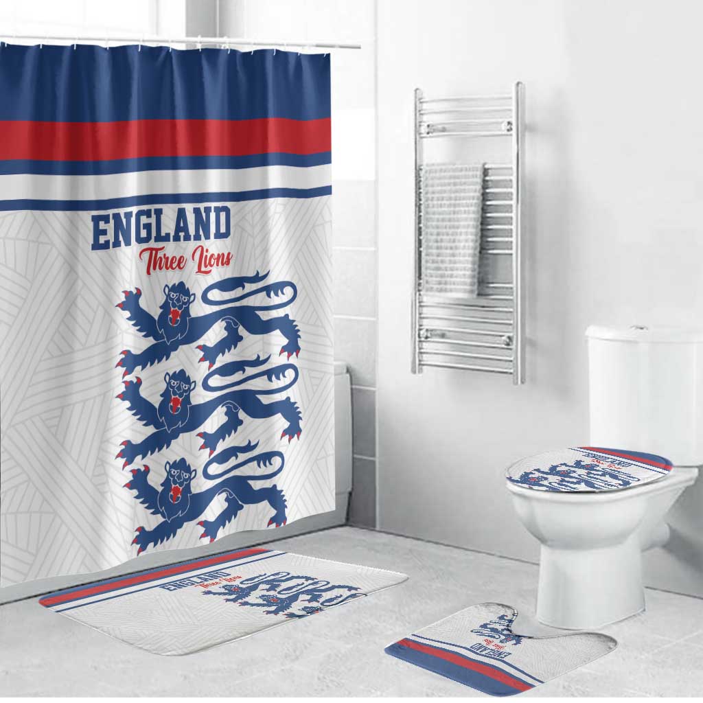 England Three Lions Bathroom Set Vintage Stripe Football Fan