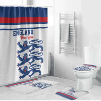 England Three Lions Bathroom Set Vintage Stripe Football Fan