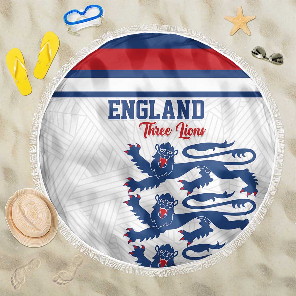 England Three Lions Beach Blanket Vintage Stripe Football Fan